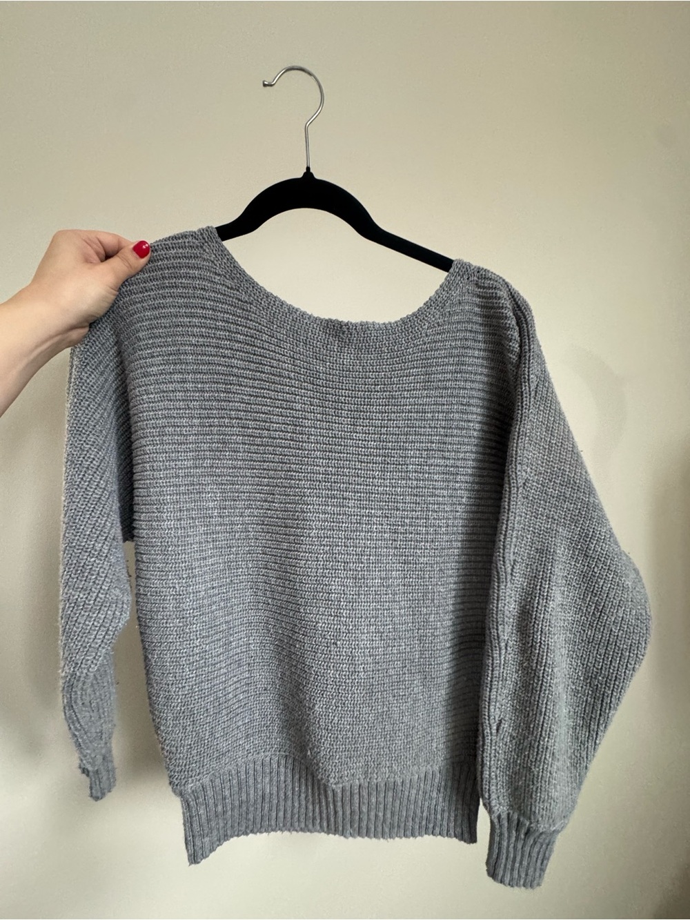 Forever 21 Gray Women's Boatneck Knit Sweater - Picture 2 of 5